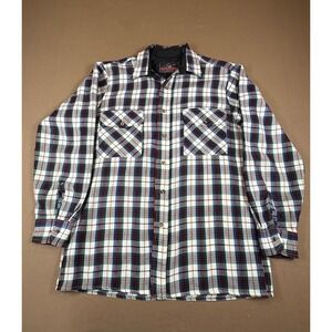 Vintage Back Packer Sportswear Plaid Flannel Shirt Men's Medium Long Sleeve